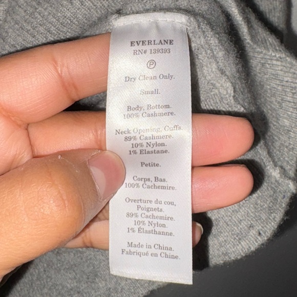 Everlane The Classic Crew in Cashmere lug  HR heather grey sweater - Picture 5 of 14